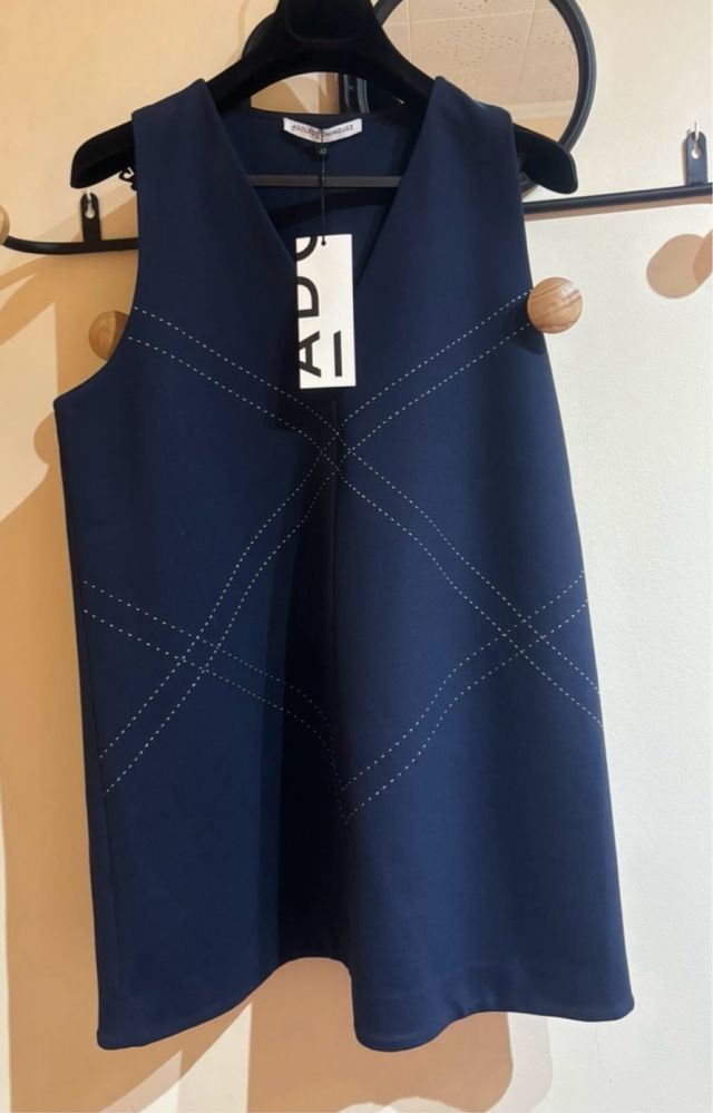 Vestido Adolfo Domínguez Talla 42 Azul Marino