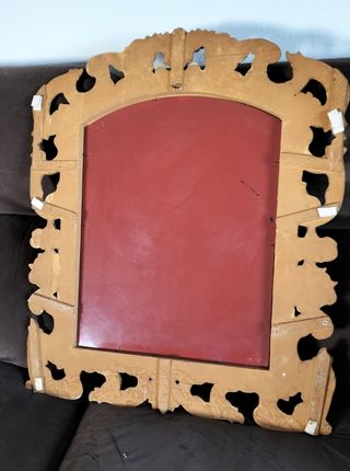 Antiguo espejo madera dorado