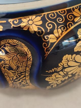 Cenicero de porcelana con oro