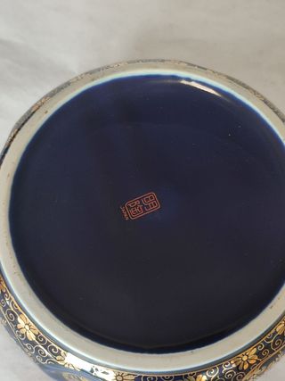 Cenicero de porcelana con oro
