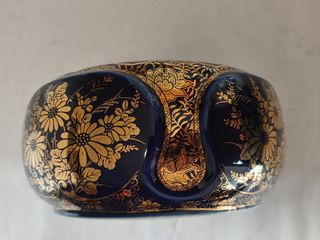 Cenicero de porcelana con oro