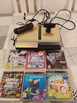 Consola PS3 Gold + 4 Juegos