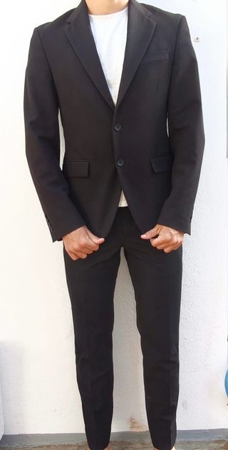 Traje Negro Zara Hombre Talla S