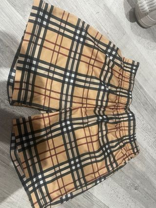 Bermuda niño cuadros beige