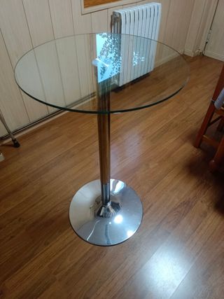Mesa redonda cristal y metal