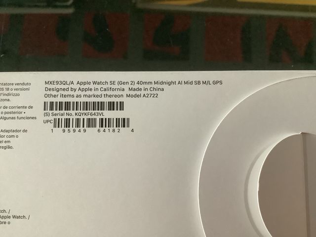 Apple Watch SE 40mm Negro/Rojo Como Nuevo