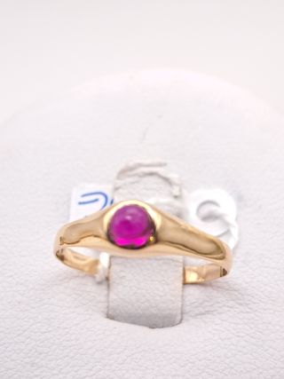 Anillo Oro 18K con Piedra Rosa 