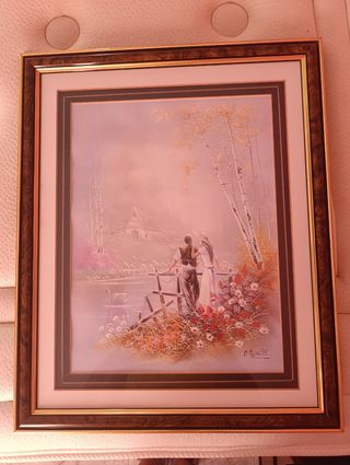 Cuadro Decorativo Pareja junto al Lago