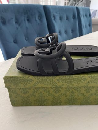 Chanclas Gucci Mujer Talla 39 Negras