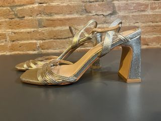 Sandalias de tacón GR fiesta doradas talla 37