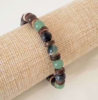 Bracciale uomo pietre e cocco 