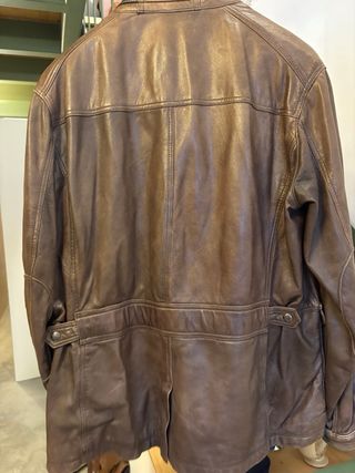 Chaqueta de Piel Massimo Dutti Hombre Marrón