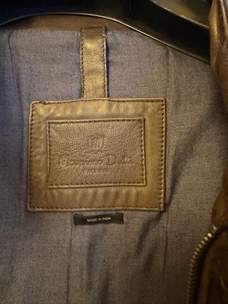 Chaqueta de Piel Massimo Dutti Hombre Marrón