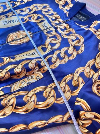 Chanel bomber chaqueta vintage retro 80s 90s azul