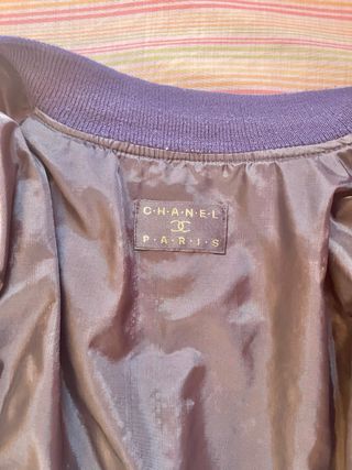 Chanel bomber chaqueta vintage retro 80s 90s azul