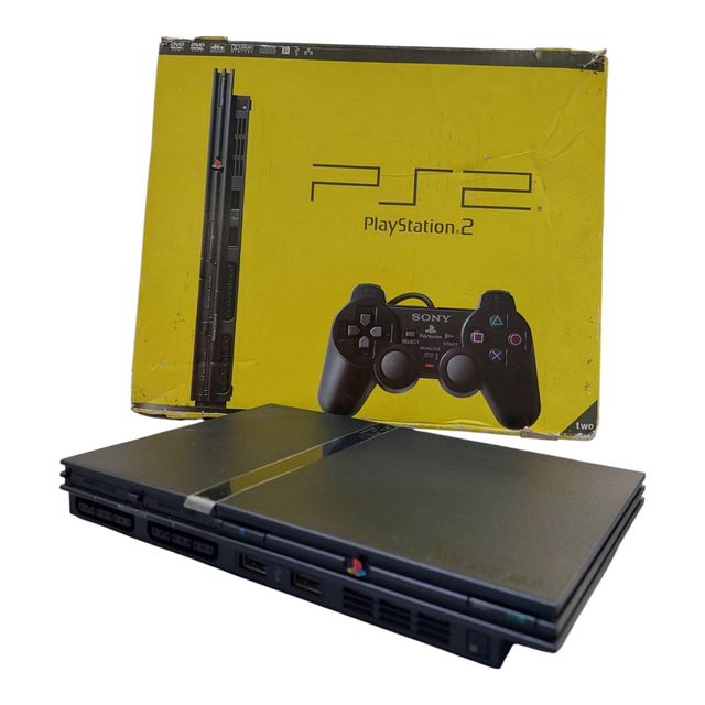 CONSOLA PS2 SLIM SCPH-75004 + CAJA + ACCESORIOS -NO INCLUYE MANDO-