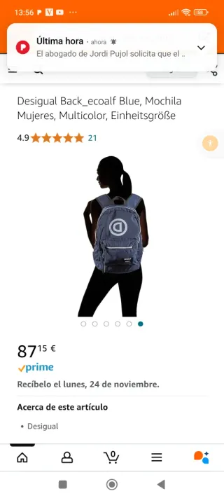 Mochila Desigual Ecoalf Azul