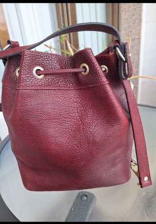 Bolso de piel  granate