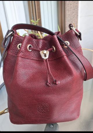 Bolso de piel  granate