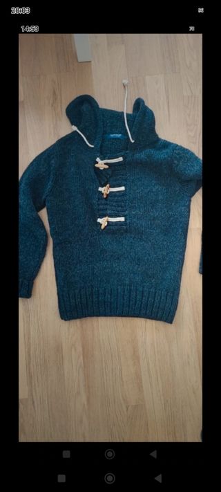 Jersey hombre negro con cordones Con capucha