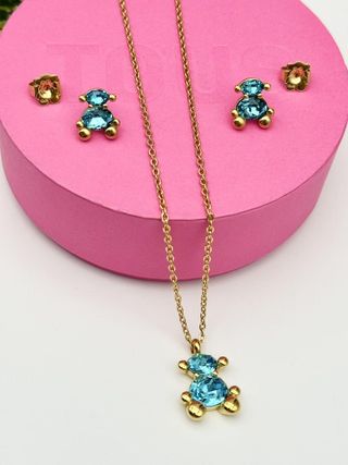 Conjunto Tous Oso Acero Inoxidable Azul
