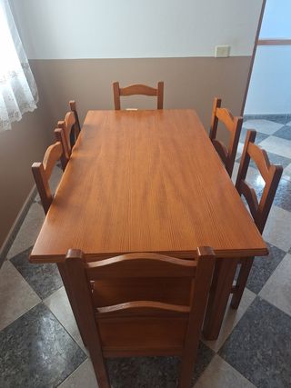 Mesa +6 sillas madera