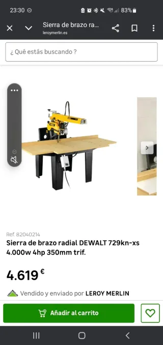 Ingletadora telescópica DeWalt con mesa