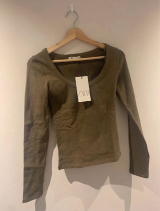 Jersey Zara marrón Manga Larga