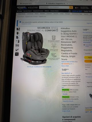 Seggiolino Auto KikkaBoo i-MOOVE 0-36kg