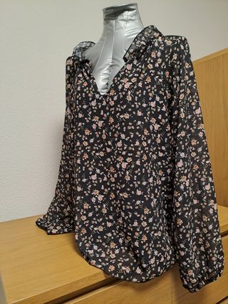 Camisa floral mujer manga larga