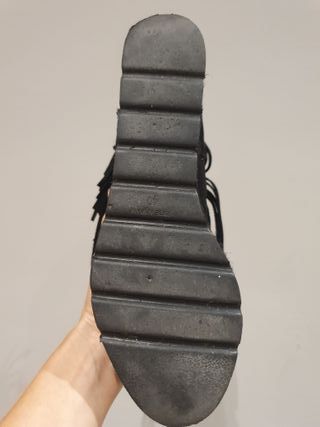 Botín Vidorreta Cuña Esparto Ante Negro Talla 40