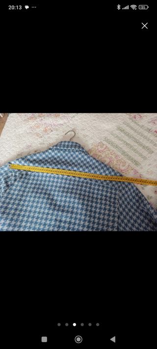 Chaqueta cuadros vichy azul y blanco