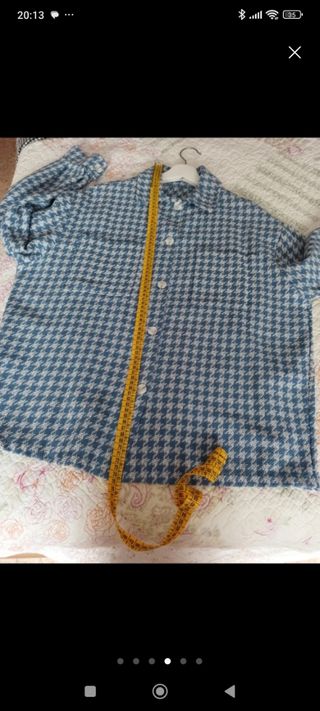 Chaqueta cuadros vichy azul y blanco