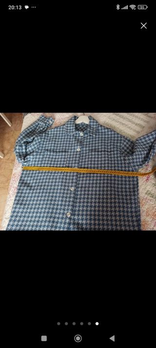 Chaqueta cuadros vichy azul y blanco