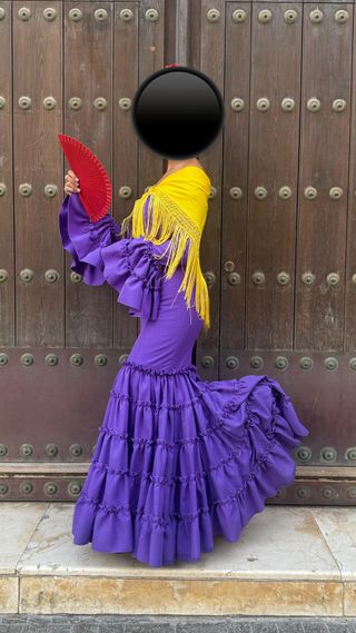 Vestido de gitana canastero morado