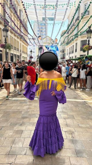 Vestido de gitana canastero morado