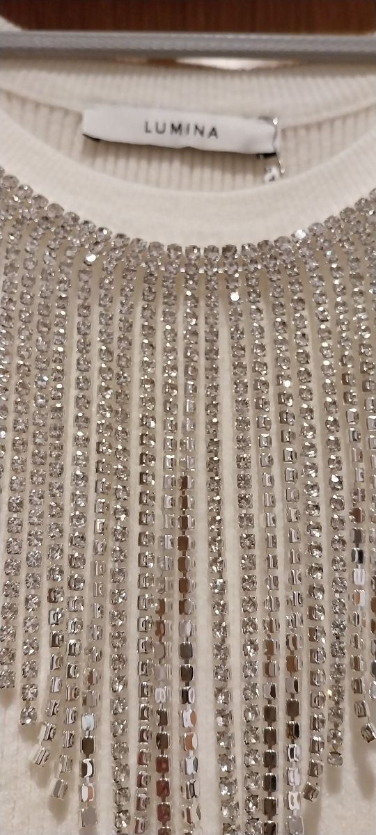 Vestido Lumina Midi Branco com Franjas