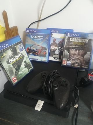 PS4 (PlayStation 4) Negra + Juegos