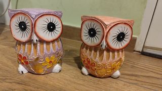 (100% SOLIDARIO)- Búho decorativo de madera pintad