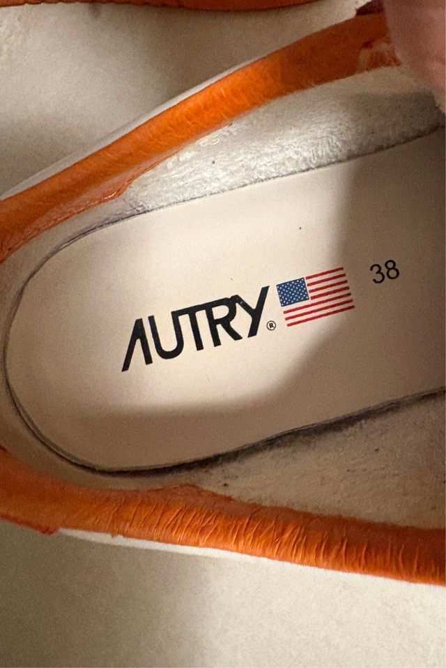 Autry Sneakers Pelle Arancione/Bianco