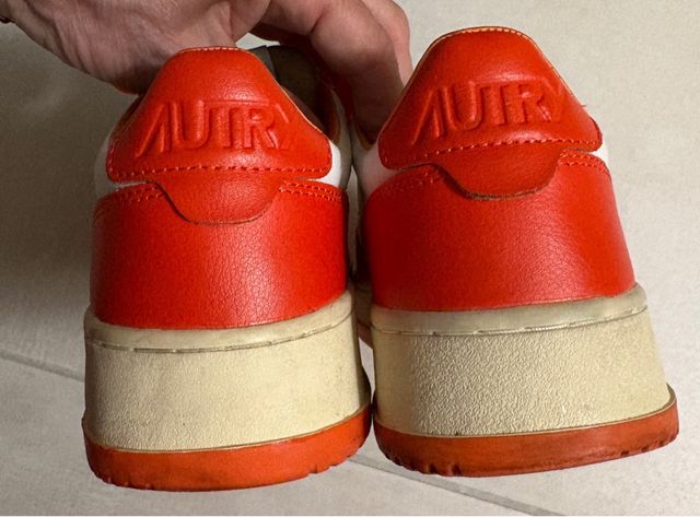 Autry Sneakers Pelle Arancione/Bianco