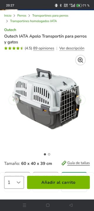 Transportín Outech IATA Apolo para perros
