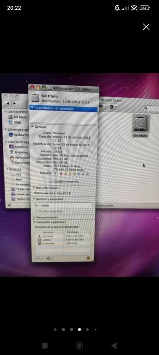 iMac 8.1 Plata SIN SO