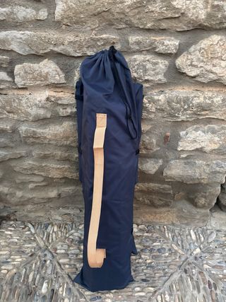 Mesa de camping plegable azul