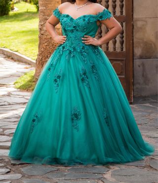 Vestido de Quinceañera Verde esmeralda