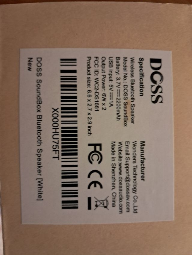 Coluna Bluetooth DOSS Branco