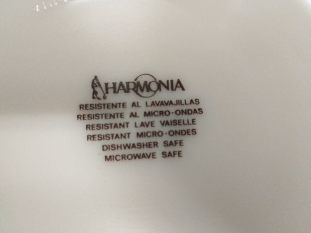 Juego de 12 Platos Llanos Porcelana Azul