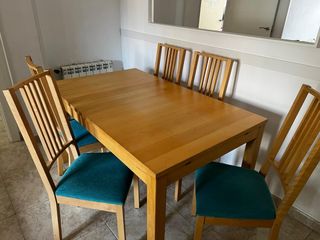 Mesa de comedor extensible de madera Ikea