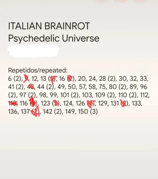 Cromos Italian Brainrot Psychedelic Universe