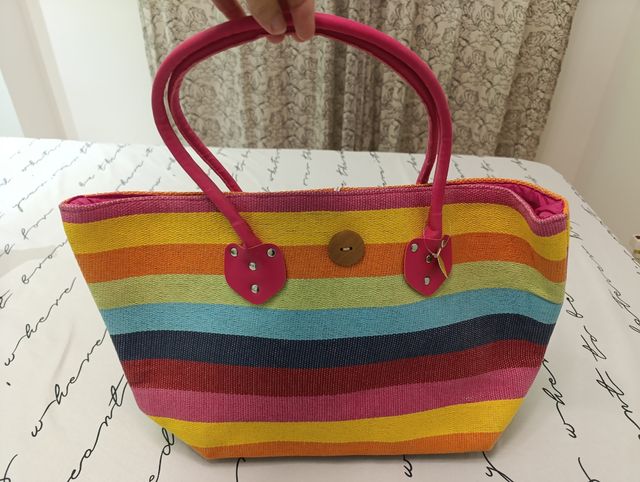 Bolsa de playa multicolor